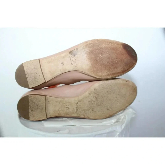 Chloe Lauren Gold Metallic Scalloped Made Italy Sz US 39.5 Sz 8.5Flats Shoes - Picture 8 of 9